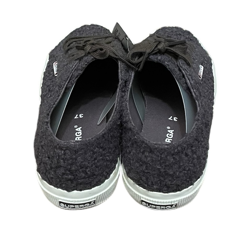 NWT Superga 2750 Curly Wool Sneakers Dark Charcoal EU 37 Women’s US 6.5 Men’s 5 - Picture 4 of 7